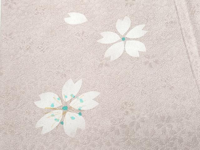 平和屋着物●友禅作家の巨匠　浅井青仁　訪問着　舞桜　金彩　正絹　逸品　CAAV6701vf