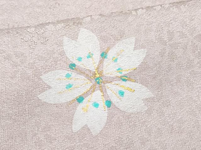 平和屋着物●友禅作家の巨匠　浅井青仁　訪問着　舞桜　金彩　正絹　逸品　CAAV6701vf