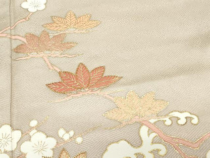 平和屋着物●訪問着 駒刺繍 流水枝葉文 金彩 伊と香 反端付き 正絹 逸品 CAAV6767vf