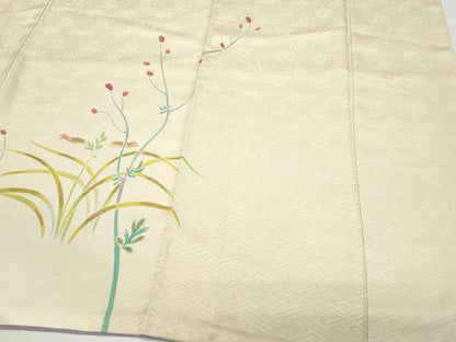 平和屋着物●訪問着 刺繍 枝葉文 暈し染め 金彩 正絹 逸品 CAAV6797vf