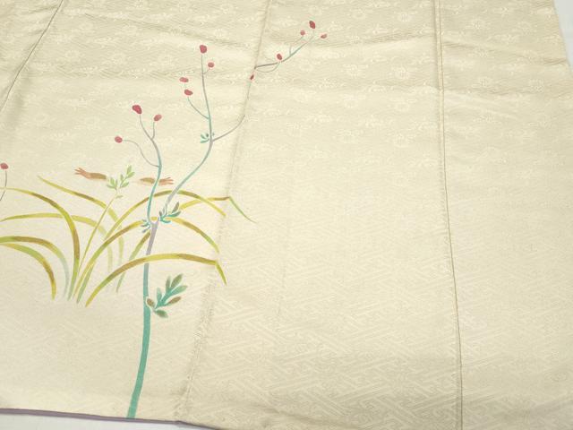 平和屋着物●訪問着 刺繍 枝葉文 暈し染め 金彩 正絹 逸品 CAAV6797vf