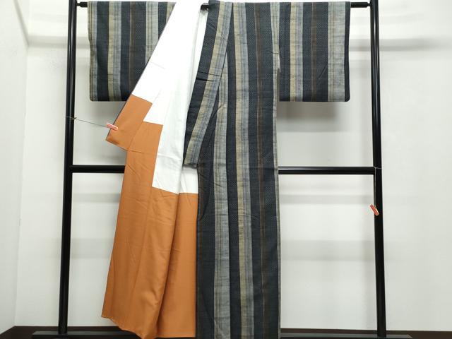 平和屋着物●上質な紬　間道　正絹　逸品　CAAV6798vf