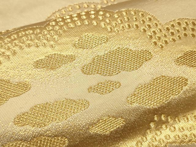 平和屋着物●西陣 川島織物 六通柄 本袋帯 雲取り文 金糸 正絹 逸品 CAAV6801hy
