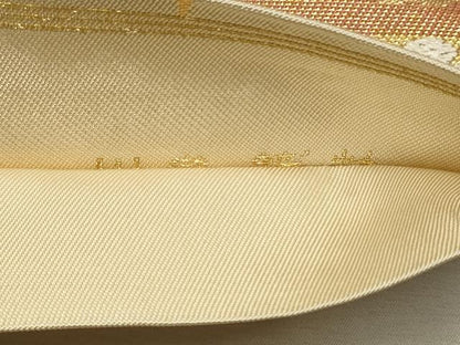 平和屋着物●六通柄 本袋帯 切嵌草花文 金糸 正絹 逸品 CAAV6815hy