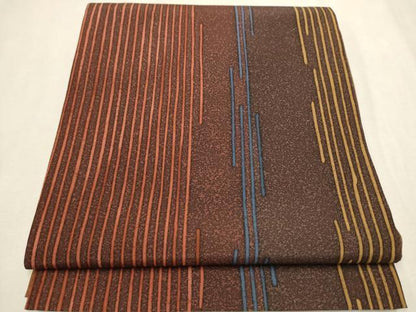 平和屋着物●両面 全通柄袋帯 臈纈染め 間道 正絹 逸品 CAAV6820hy