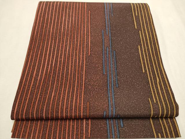 平和屋着物●両面 全通柄袋帯 臈纈染め 間道 正絹 逸品 CAAV6820hy