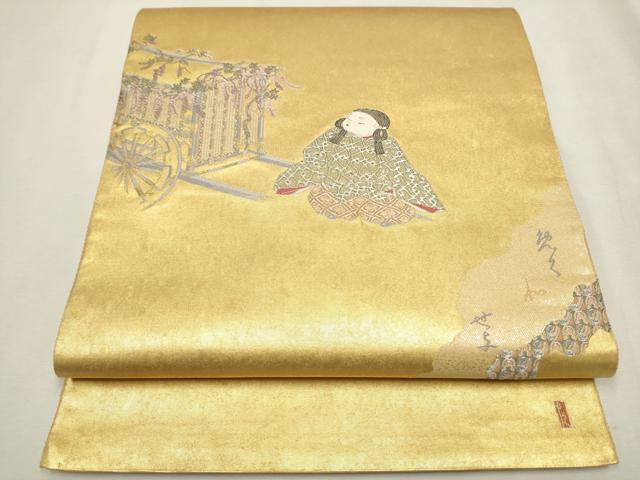 平和屋着物●西陣 長嶋成織物 ながしま帯 加賀友禅の巨匠 初代 由水十久 太鼓柄袋帯 葵まつり 瀞金錦 本金箔 正絹 逸品 CAAV6833hy