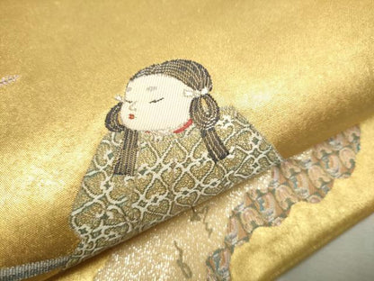 平和屋着物●西陣 長嶋成織物 ながしま帯 加賀友禅の巨匠 初代 由水十久 太鼓柄袋帯 葵まつり 瀞金錦 本金箔 正絹 逸品 CAAV6833hy