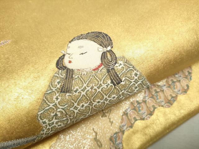 平和屋着物●西陣 長嶋成織物 ながしま帯 加賀友禅の巨匠 初代 由水十久 太鼓柄袋帯 葵まつり 瀞金錦 本金箔 正絹 逸品 CAAV6833hy