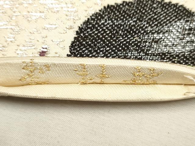 平和屋着物●龍村平蔵製　九寸開き名古屋帯　乾山陶花文　金銀糸　正絹　逸品　CAAV6843hy