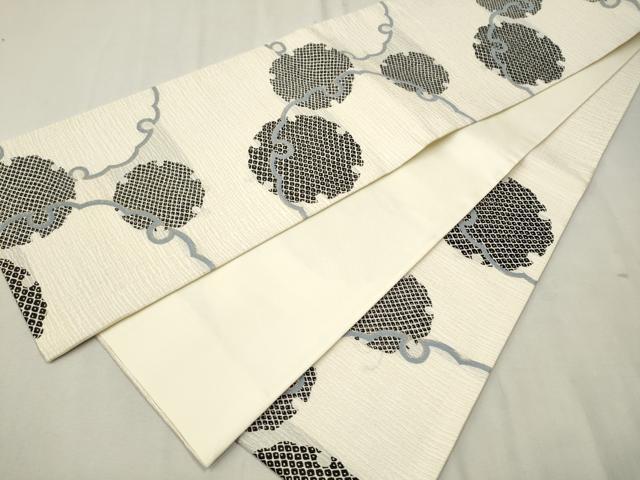 平和屋着物●六通柄袋帯　唐織　雪輪文　金糸　正絹　逸品　CAAV6989hy