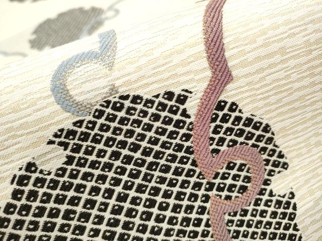 平和屋着物●六通柄袋帯　唐織　雪輪文　金糸　正絹　逸品　CAAV6989hy