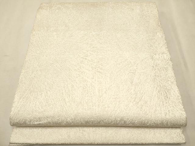 平和屋着物●龍村美術織物　たつむら　九寸開き名古屋帯　菊もみ　銀糸　正絹　逸品　CAAV7012hy