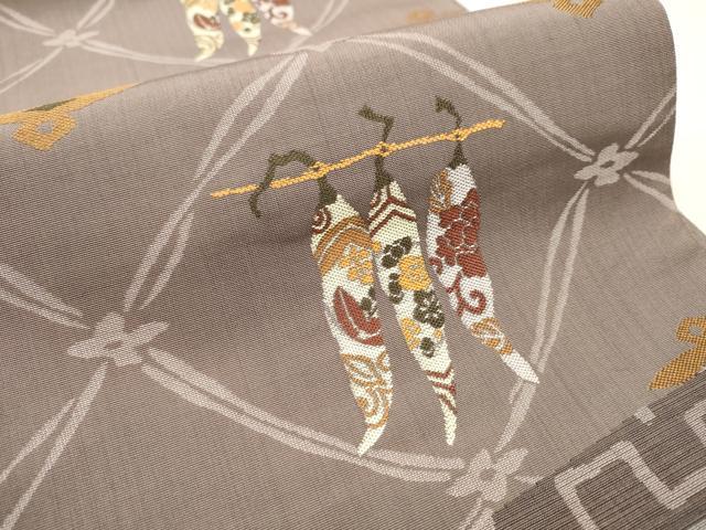 平和屋着物●六通柄袋帯　成物　正絹　逸品　CAAV7079hy