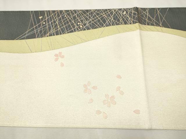 平和屋着物●六通柄袋帯　舞花びら　金銀糸　正絹　逸品　CAAV7080hy