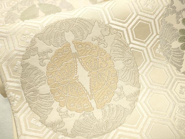 平和屋着物●六通柄袋帯　唐織　鳳凰花丸文　正絹　逸品　CAAV7081hy
