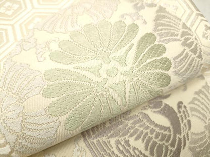 平和屋着物●六通柄袋帯　唐織　鳳凰花丸文　正絹　逸品　CAAV7081hy