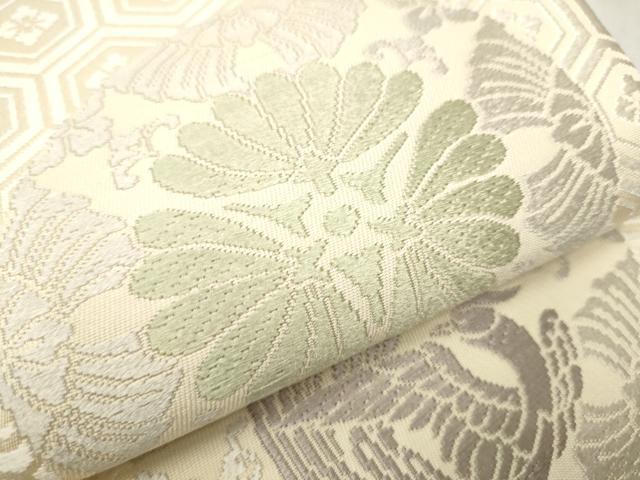 平和屋着物●六通柄袋帯　唐織　鳳凰花丸文　正絹　逸品　CAAV7081hy