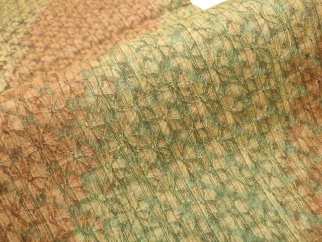 平和屋着物●菅原工房　菅原結作　漢方染紬　両面　全通柄袋帯　蜘蛛絞り　正絹　逸品　CAAV7109hy