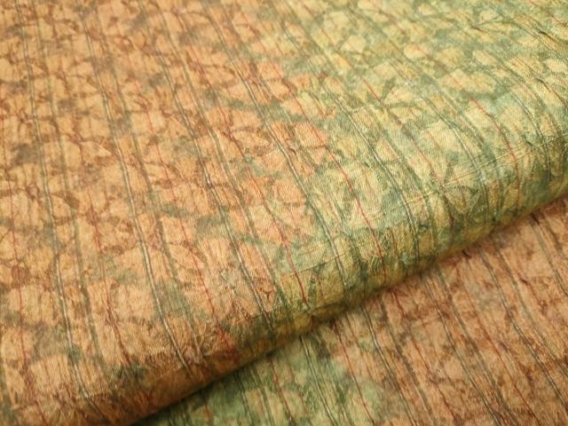 平和屋着物●菅原工房　菅原結作　漢方染紬　両面　全通柄袋帯　蜘蛛絞り　正絹　逸品　CAAV7109hy