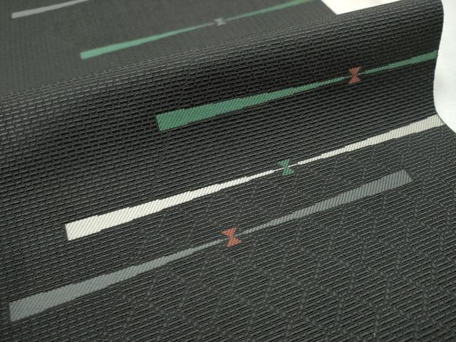 平和屋着物●本場筑前博多織　八寸名古屋帯　吉祥文　黒地　正絹　逸品　CAAV7148hy