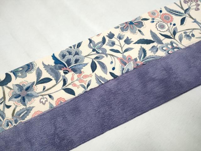 平和屋着物●全通柄　九寸名古屋帯　更紗花鳥文　鬼しぼ縮緬　正絹　逸品　CAAV7156hy