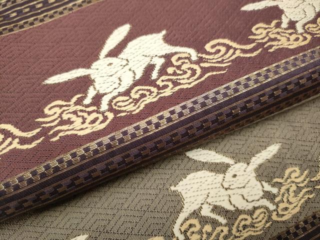 平和屋着物●九寸名古屋帯　唐織　跳兎　金糸　正絹　逸品　CAAV7167hy