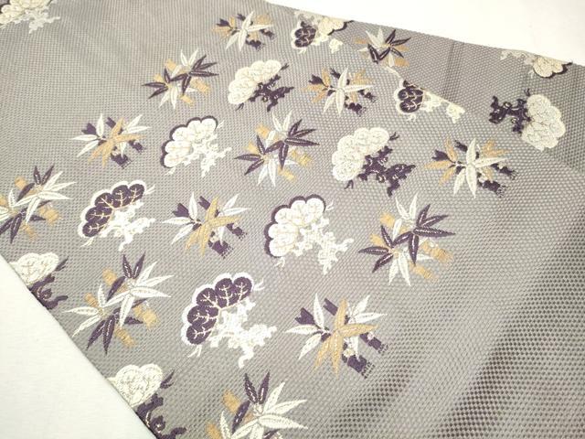 平和屋着物●西陣　川島織物　九寸名古屋帯　唐織　笹松文　金糸　正絹　逸品　CAAV7174hy