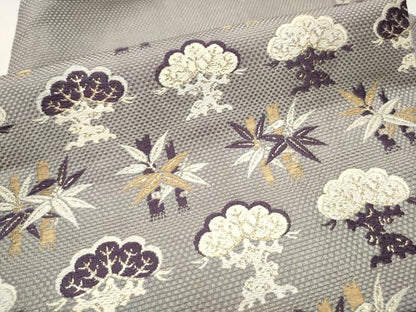 平和屋着物●西陣　川島織物　九寸名古屋帯　唐織　笹松文　金糸　正絹　逸品　CAAV7174hy