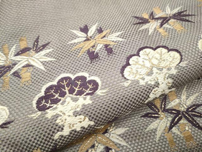 平和屋着物●西陣　川島織物　九寸名古屋帯　唐織　笹松文　金糸　正絹　逸品　CAAV7174hy