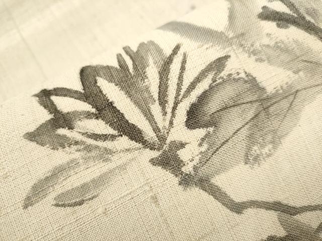 平和屋着物●太鼓柄　京袋帯　生紬　枝花文　正絹　逸品　CAAV7187hy
