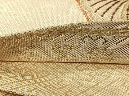 平和屋着物◎佐賀錦　六通柄袋帯　切嵌花文　金糸　正絹　逸品　CAAV7208qv