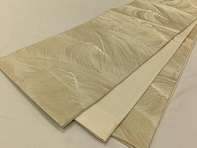 平和屋着物◎西陣　六通柄袋帯　立波文　金糸　正絹　逸品　CAAV7214qv