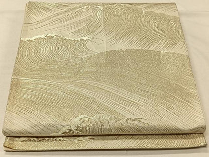 平和屋着物◎西陣　六通柄袋帯　立波文　金糸　正絹　逸品　CAAV7214qv
