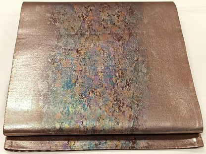 平和屋着物◎六通柄袋帯 霞文 引箔 正絹 逸品 CAAV7253qv