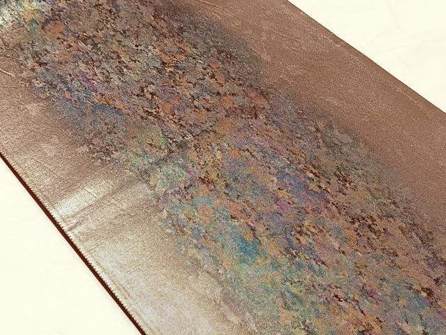 平和屋着物◎六通柄袋帯 霞文 引箔 正絹 逸品 CAAV7253qv