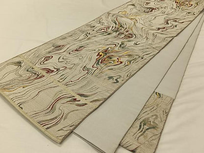平和屋着物◎六通柄袋帯 流水文 金糸 正絹 逸品 CAAV7273qv