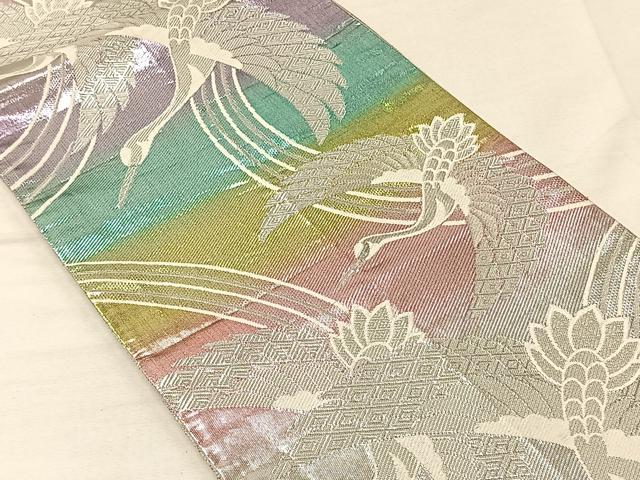 平和屋着物◎佐賀錦　全通柄袋帯　飛鶴文　正絹　逸品　CAAV7287qv