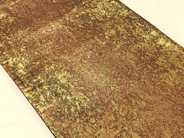 平和屋着物◎六通柄袋帯　霞文　引箔　正絹　逸品　CAAV7291qv