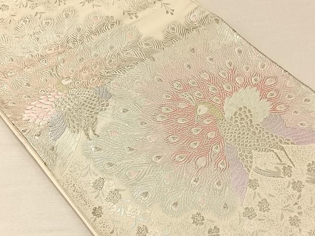 平和屋着物◎六通柄袋帯　唐織　双孔雀文　金銀糸　正絹　逸品　CAAV7293qv