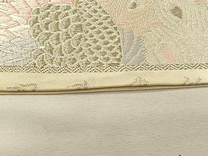 平和屋着物◎六通柄袋帯　唐織　双孔雀文　金銀糸　正絹　逸品　CAAV7293qv