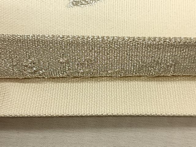 平和屋着物◎六通柄袋帯 花唐草文 銀糸 正絹 逸品 CAAV7556qv