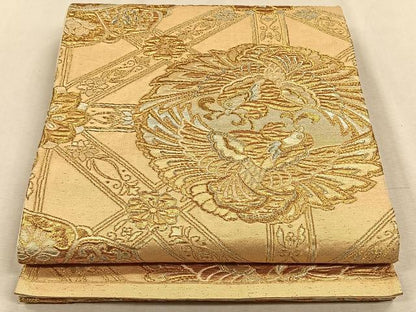 平和屋着物◎六通柄袋帯 花鳥丸文 金銀糸 正絹 逸品 CAAV7564qv
