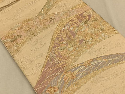 平和屋着物◎六通柄袋帯 花鳥文 金銀糸 正絹 逸品 CAAV7565qv