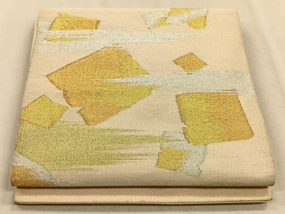 平和屋着物◎太鼓柄袋帯　綴れ　霞箔箔散らし　金銀糸　正絹　逸品　CAAV7576qv