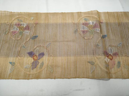 平和屋着物＊夏物 1854年創業 帯屋捨松 八寸名古屋帯 花唐草文 正絹 逸品 CAAV7947fb