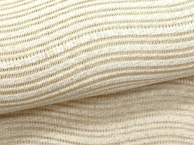 平和屋着物＊夏物 銀座きしや 八寸名古屋帯 絽綴れ よろけ縞 金糸 たとう紙付き 正絹 逸品 CAAV7979fb