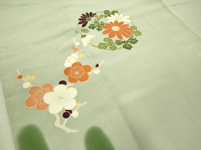 平和屋着物●極上　銀座　志ま亀　訪問着　草花丸文　暈し染め　金彩　正絹　逸品　CAAV8405vp