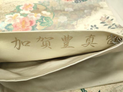 平和屋着物▼六通柄袋帯　唐織　加賀豊真留　金糸　正絹　逸品　CAAV8552vp
