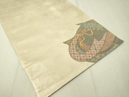 平和屋着物▼太鼓柄　らでん本袋帯　束ね熨斗吉祥文　金彩　正絹　逸品　CAAV8559vp